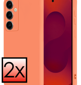 NoXx NoXx Samsung Galaxy S25 Hoesje Siliconen - Perzik - 2 PACK