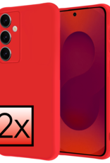 NoXx NoXx Samsung Galaxy S25 Hoesje Siliconen - Rood - 2 PACK