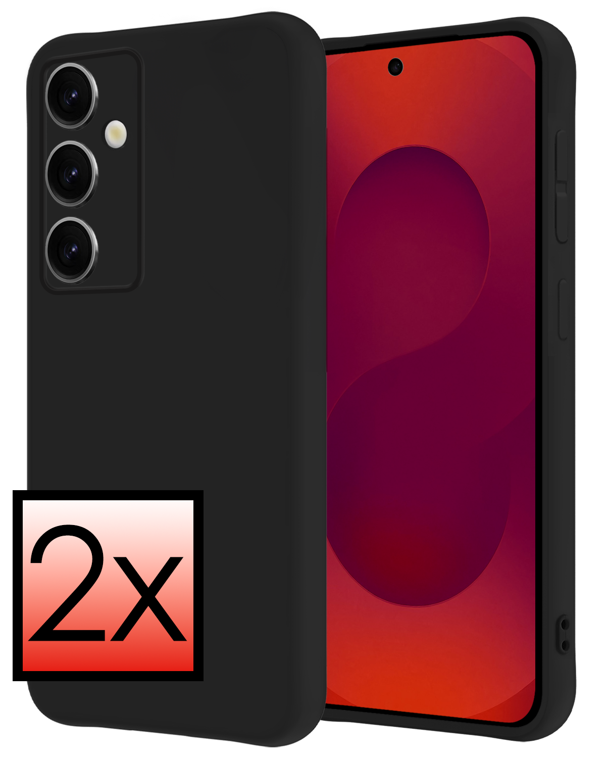 NoXx NoXx Samsung Galaxy S25 Hoesje Siliconen - Zwart - 2 PACK