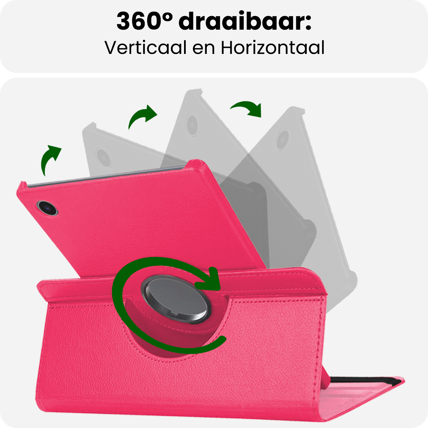 BASEY. BASEY. Samsung Galaxy Tab A9 2023 Hoes Draaibaar - Donkerroze