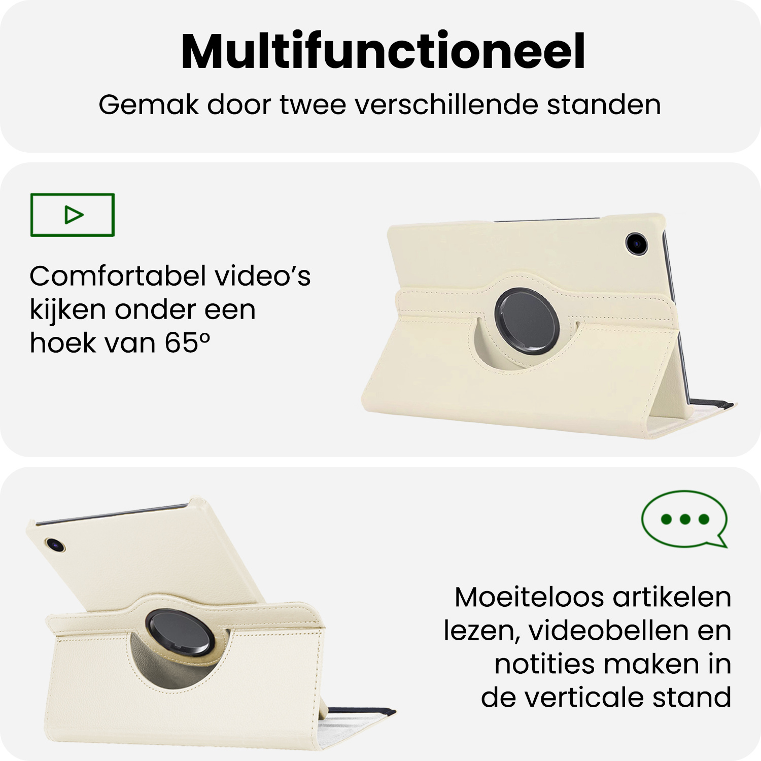 BASEY. BASEY. Samsung Galaxy Tab A9 2023 Hoes Draaibaar - Wit