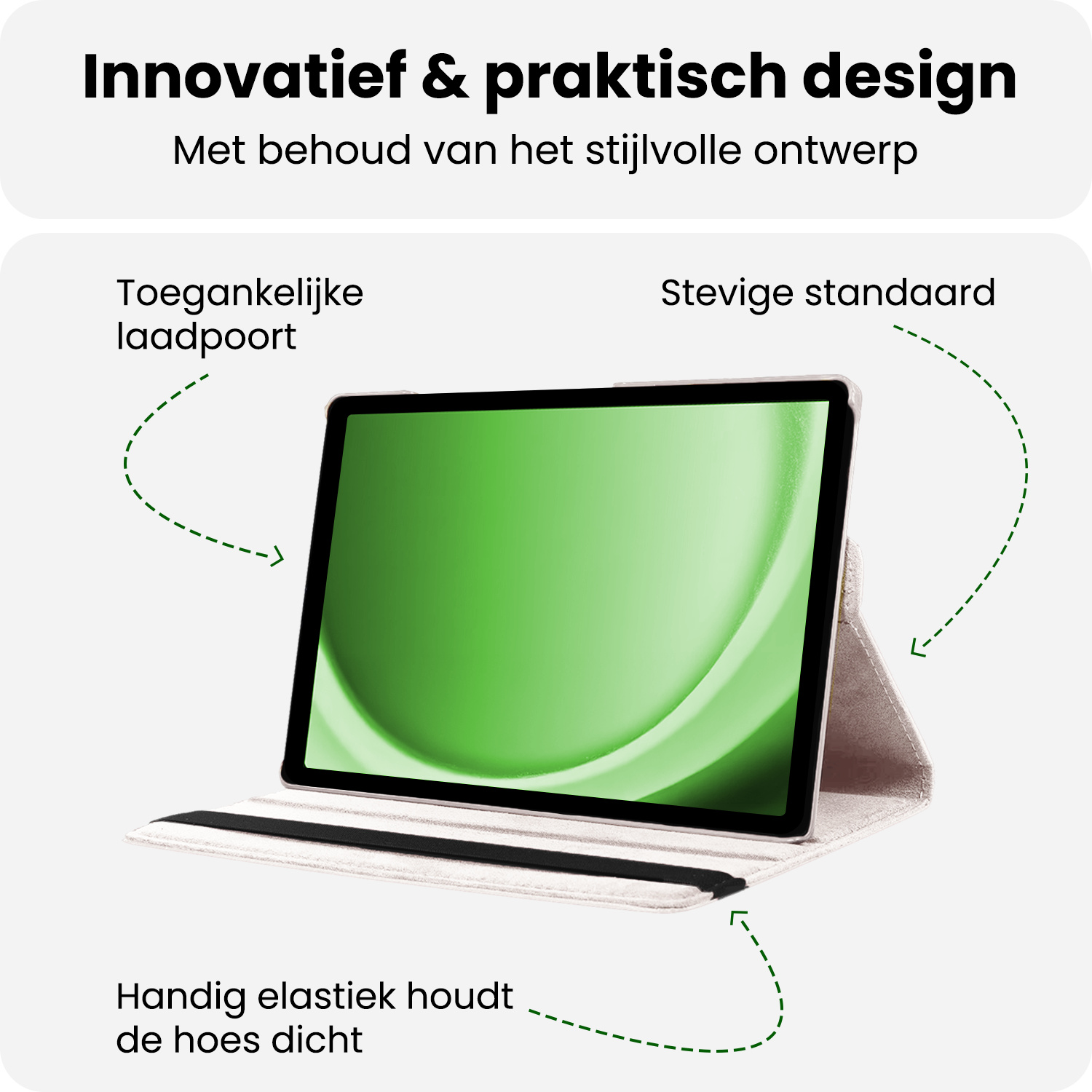 BASEY. BASEY. Samsung Galaxy Tab A9 2023 Hoes Draaibaar - Wit