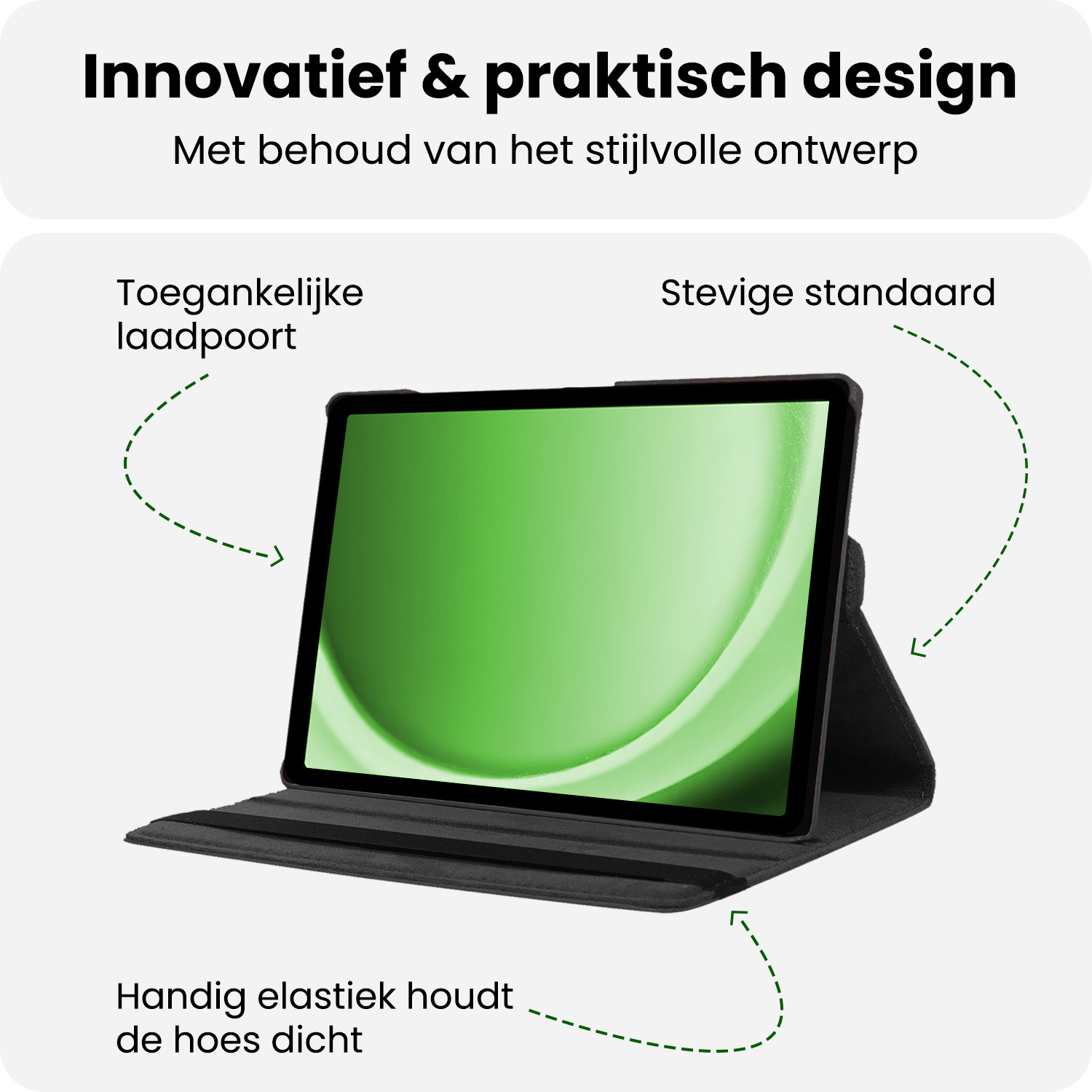 BASEY. BASEY. Samsung Galaxy Tab A9 2023 Hoes Draaibaar - Zwart