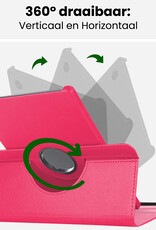 BASEY. BASEY. Samsung Galaxy Tab A9 2023 Hoes Draaibaar Met Screenprotector - Donkerroze