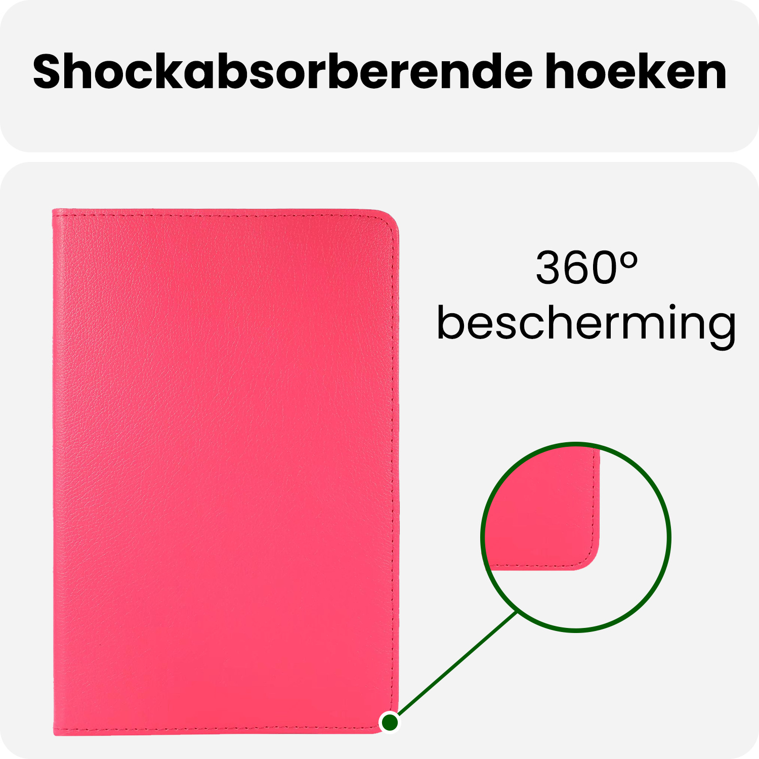 BASEY. BASEY. Samsung Galaxy Tab A9 2023 Hoes Draaibaar Met Screenprotector - Donkerroze