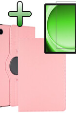BASEY. BASEY. Samsung Galaxy Tab A9 2023 Hoes Draaibaar Met Screenprotector - Lichtroze
