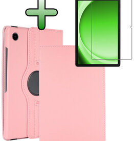 BASEY. BASEY. Samsung Galaxy Tab A9 2023 Hoes Draaibaar Met Screenprotector - Lichtroze