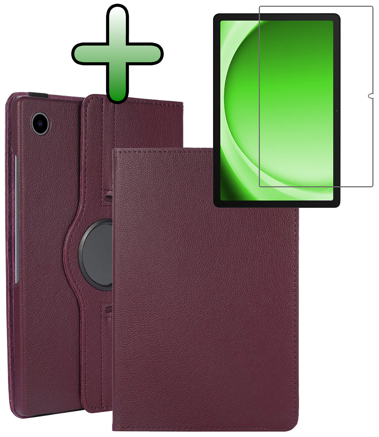 BASEY. BASEY. Samsung Galaxy Tab A9 2023 Hoes Draaibaar Met Screenprotector - Paars