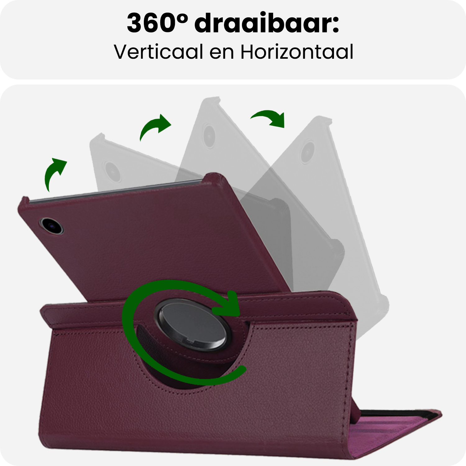 BASEY. BASEY. Samsung Galaxy Tab A9 2023 Hoes Draaibaar Met Screenprotector - Paars