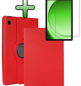 BASEY. BASEY. Samsung Galaxy Tab A9 2023 Hoes Draaibaar Met Screenprotector - Rood