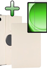 BASEY. BASEY. Samsung Galaxy Tab A9 2023 Hoes Draaibaar Met Screenprotector - Wit