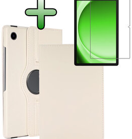 BASEY. BASEY. Samsung Galaxy Tab A9 2023 Hoes Draaibaar Met Screenprotector - Wit