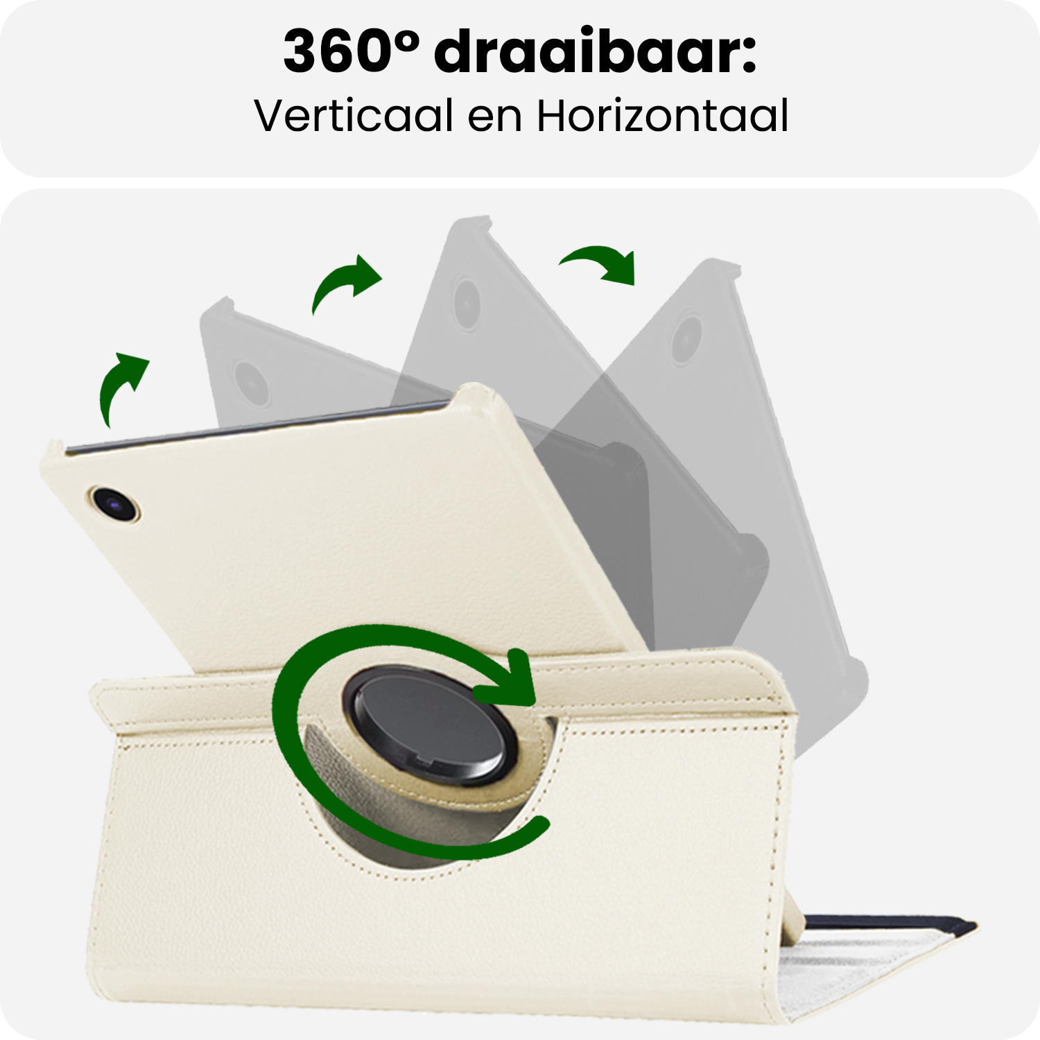 BASEY. BASEY. Samsung Galaxy Tab A9 2023 Hoes Draaibaar Met Screenprotector - Wit