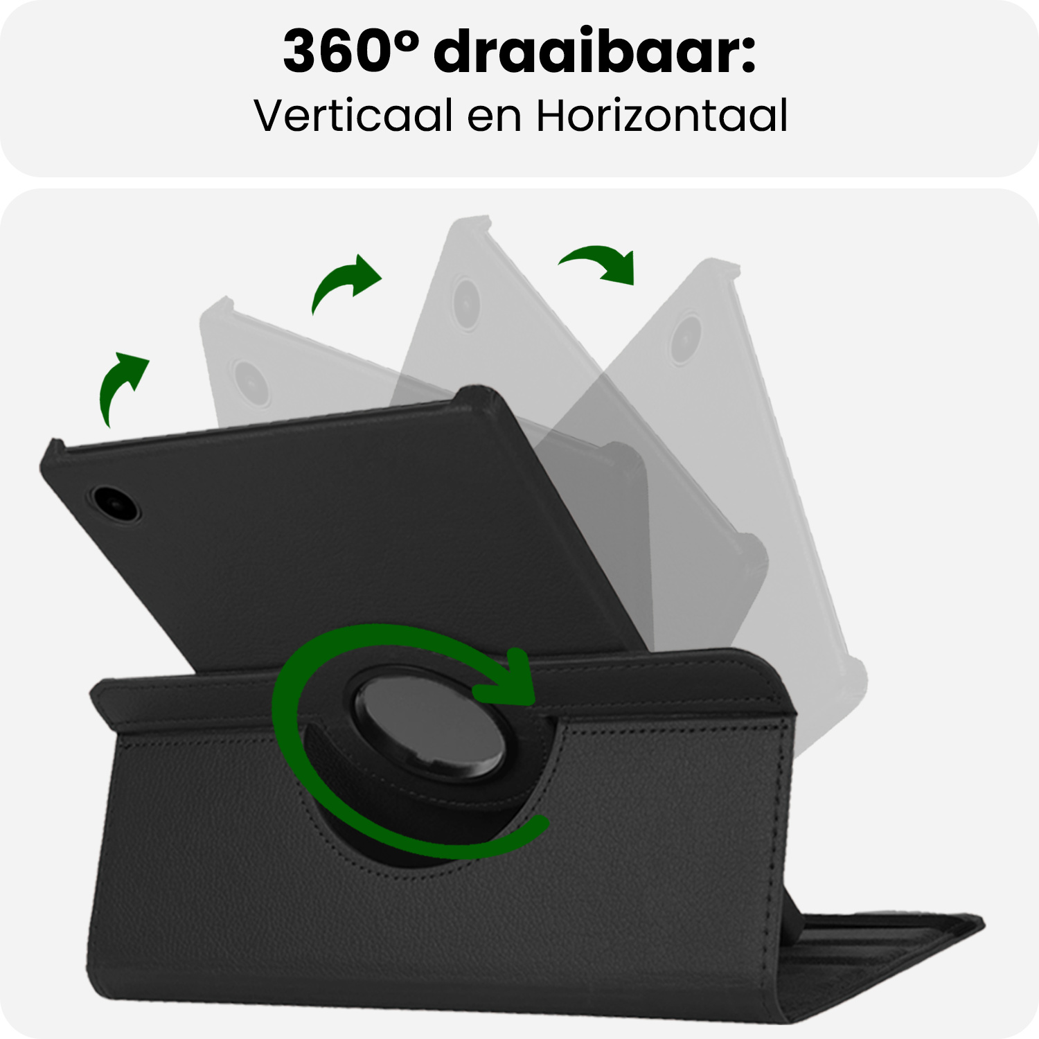 BASEY. BASEY. Samsung Galaxy Tab A9 2023 Hoes Draaibaar Met Screenprotector - Zwart