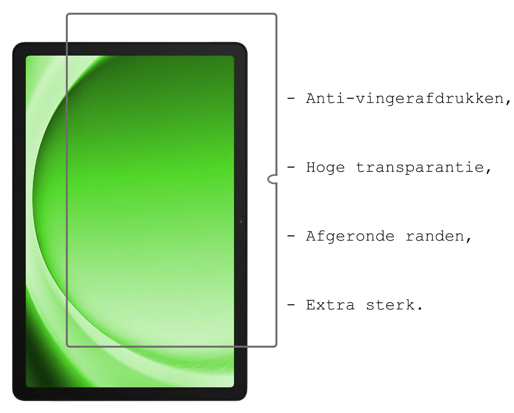 BASEY. BASEY. Samsung Galaxy Tab A9 2023 Hoes Draaibaar Met Screenprotector - Zwart