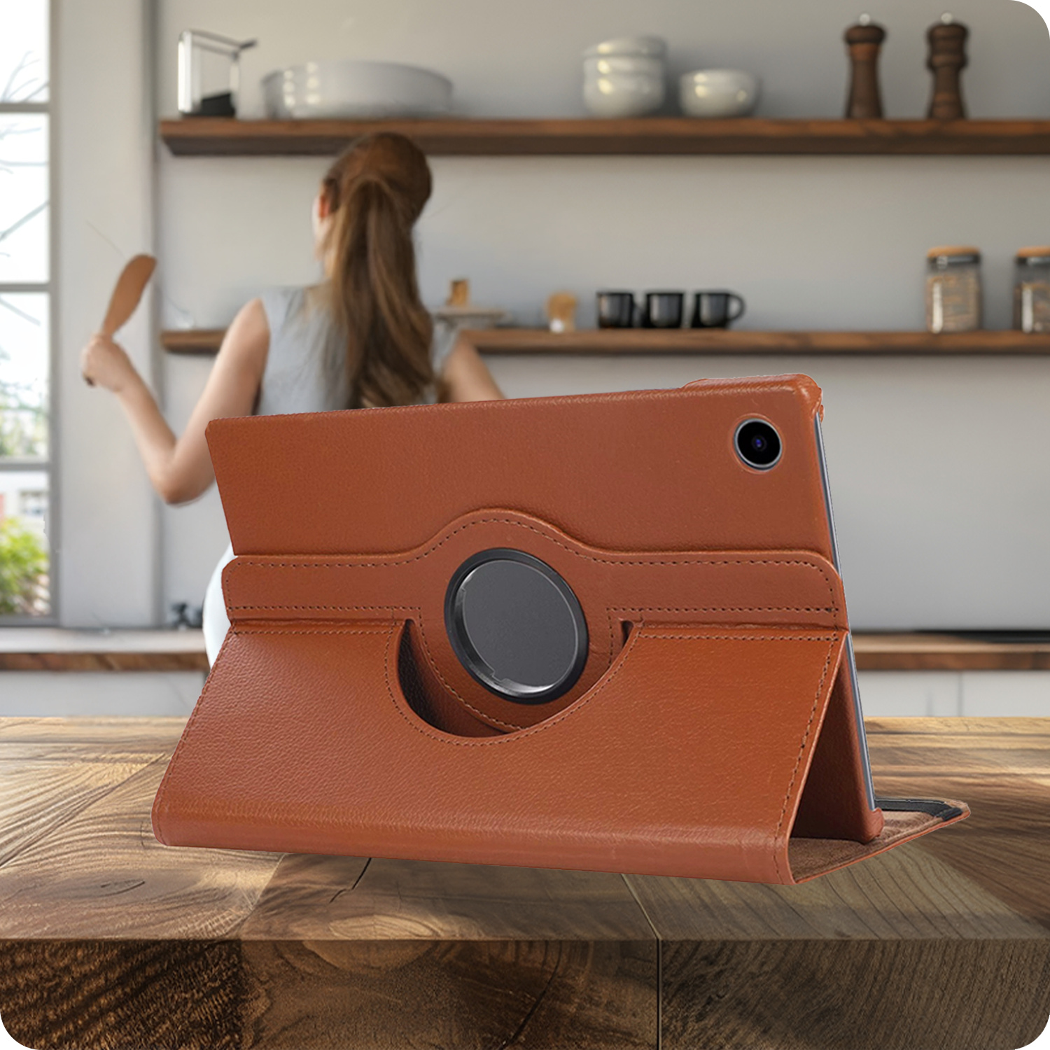 NoXx NoXx Samsung Galaxy Tab A9 2023 Hoes Draaibaar - Bruin