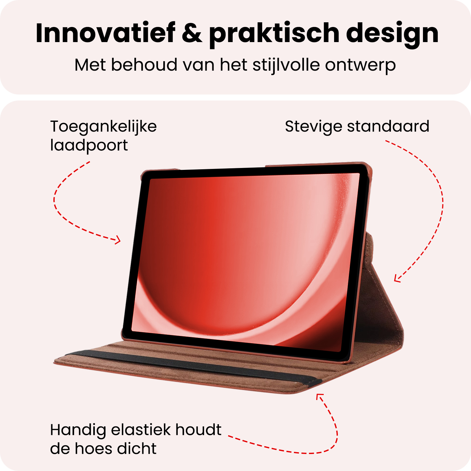 NoXx NoXx Samsung Galaxy Tab A9 2023 Hoes Draaibaar - Bruin