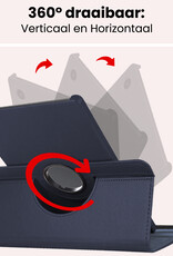 NoXx NoXx Samsung Galaxy Tab A9 2023 Hoes Draaibaar - Donkerblauw