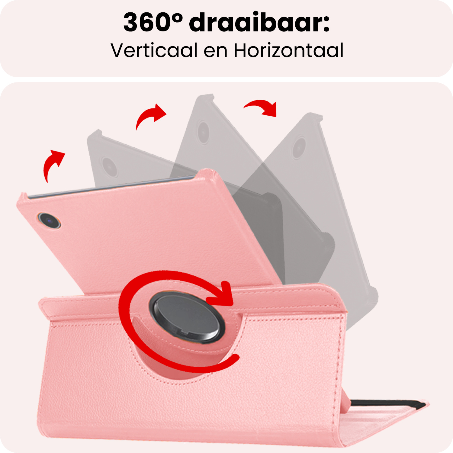 NoXx NoXx Samsung Galaxy Tab A9 2023 Hoes Draaibaar - Lichtroze