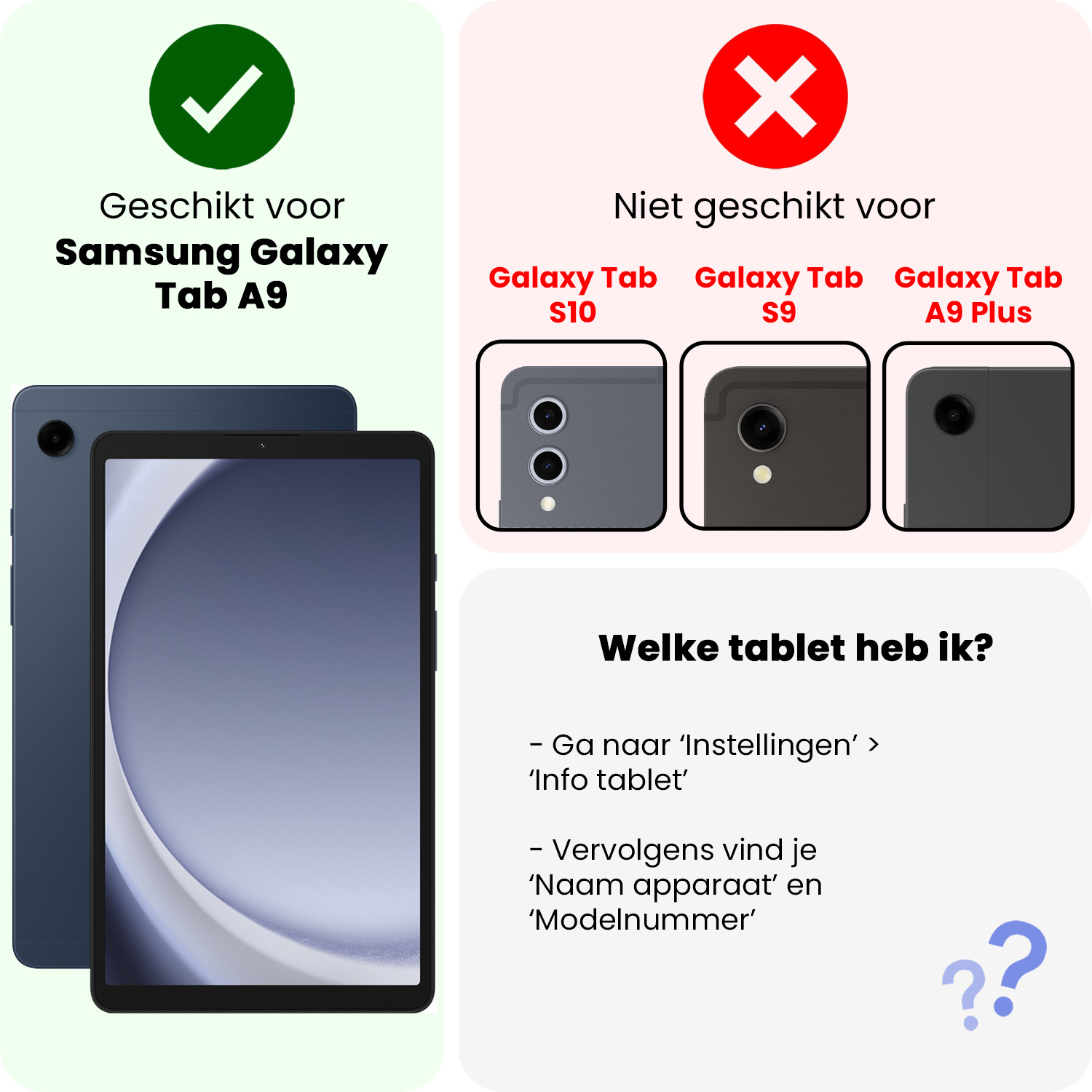 NoXx NoXx Samsung Galaxy Tab A9 2023 Hoes Draaibaar - Rood