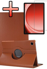NoXx NoXx Samsung Galaxy Tab A9 2023 Hoes Draaibaar Met Screenprotector - Bruin