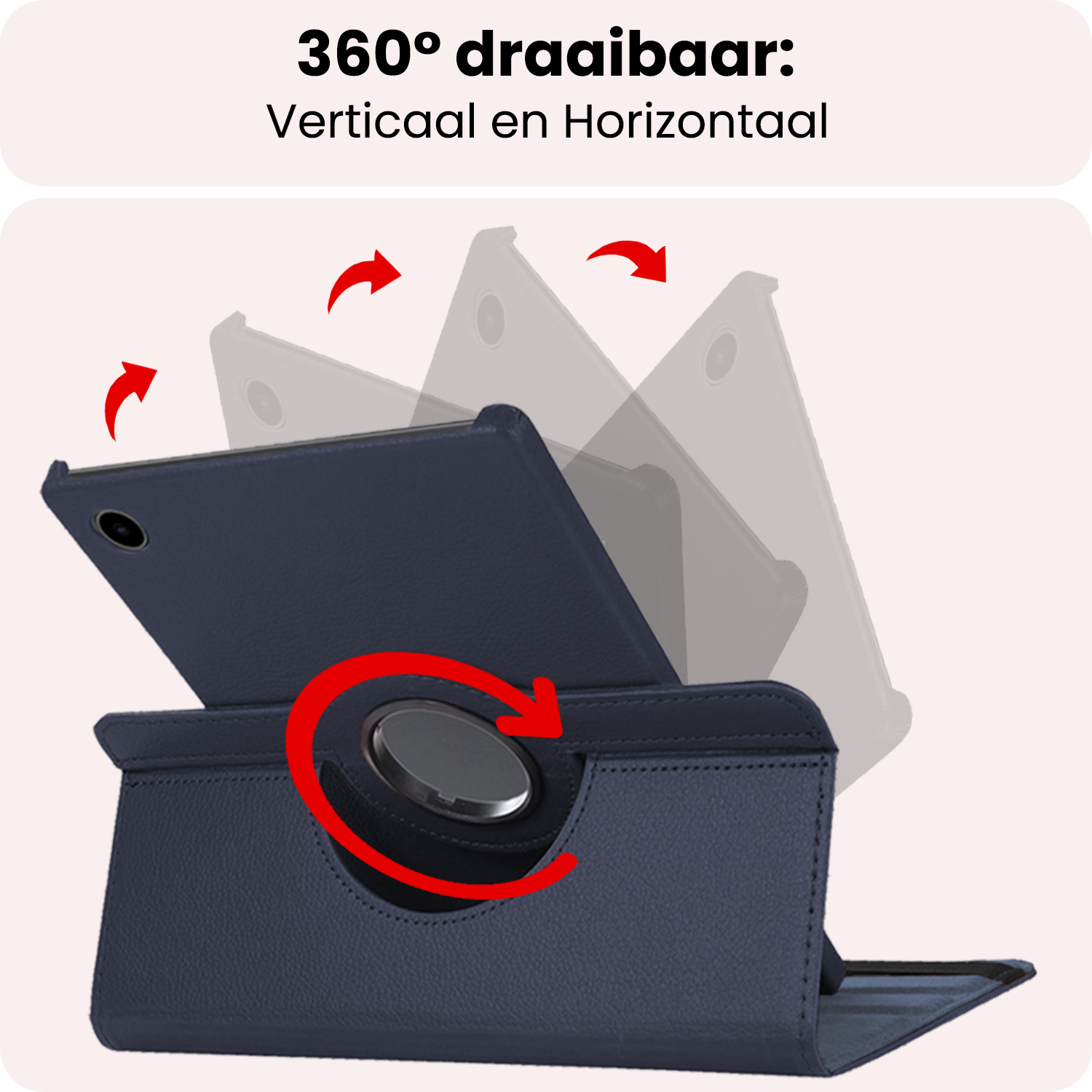 NoXx NoXx Samsung Galaxy Tab A9 2023 Hoes Draaibaar Met Screenprotector - Donkerblauw