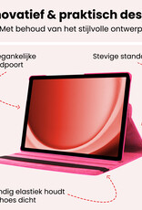 NoXx NoXx Samsung Galaxy Tab A9 2023 Hoes Draaibaar Met Screenprotector - Donkerroze