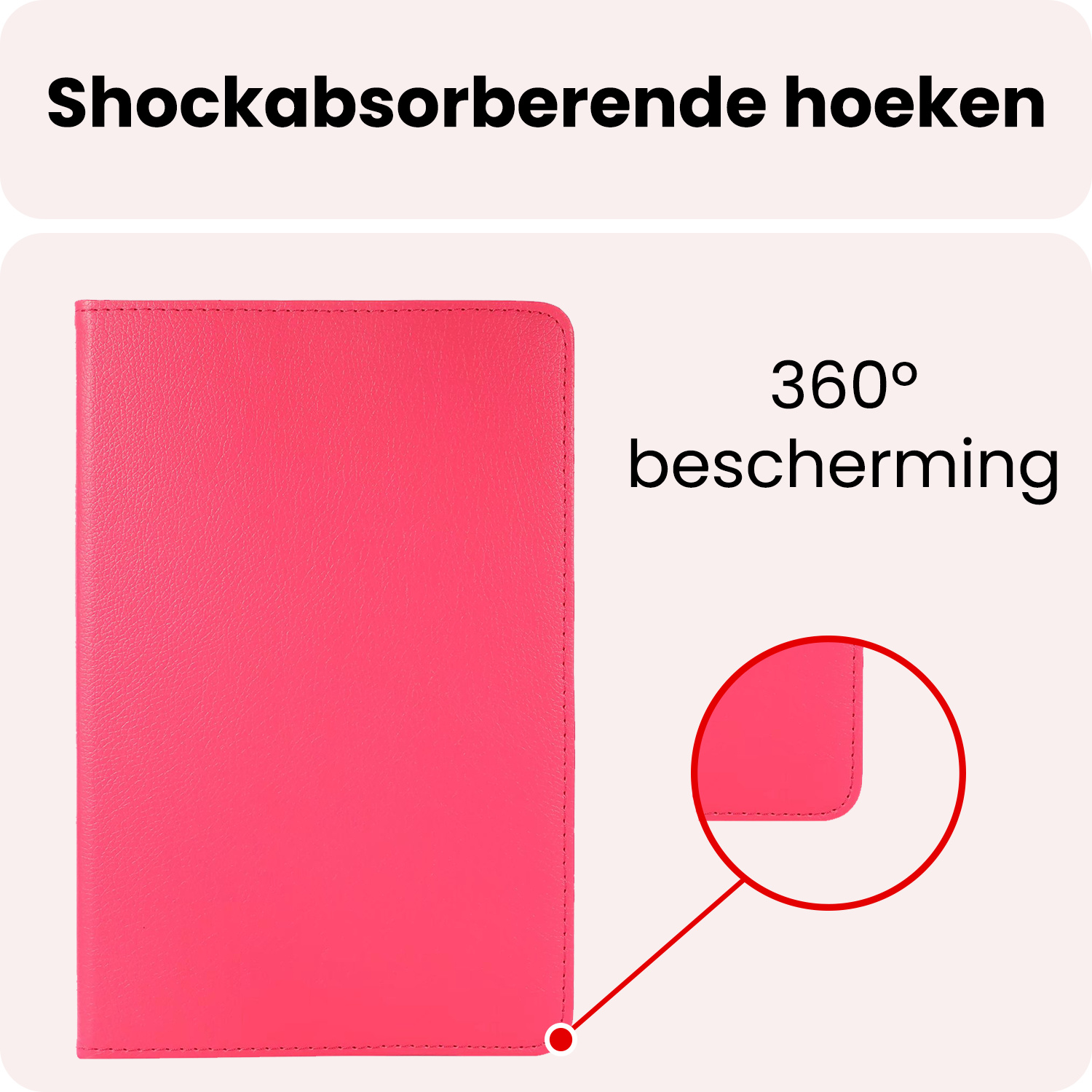 NoXx NoXx Samsung Galaxy Tab A9 2023 Hoes Draaibaar Met Screenprotector - Donkerroze