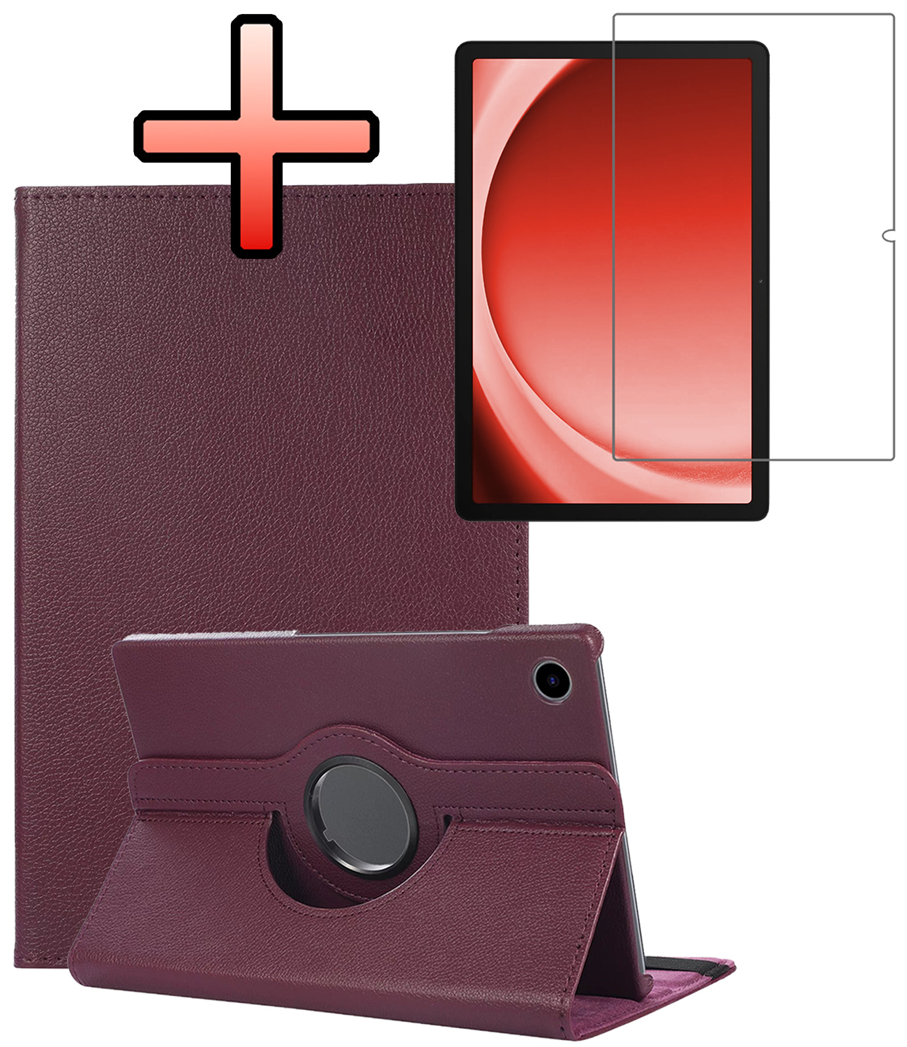 NoXx NoXx Samsung Galaxy Tab A9 2023 Hoes Draaibaar Met Screenprotector - Paars
