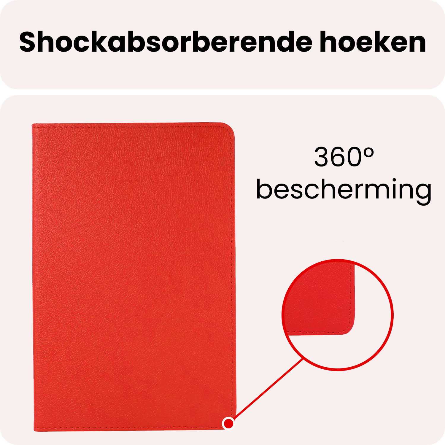 NoXx NoXx Samsung Galaxy Tab A9 2023 Hoes Draaibaar Met Screenprotector - Rood