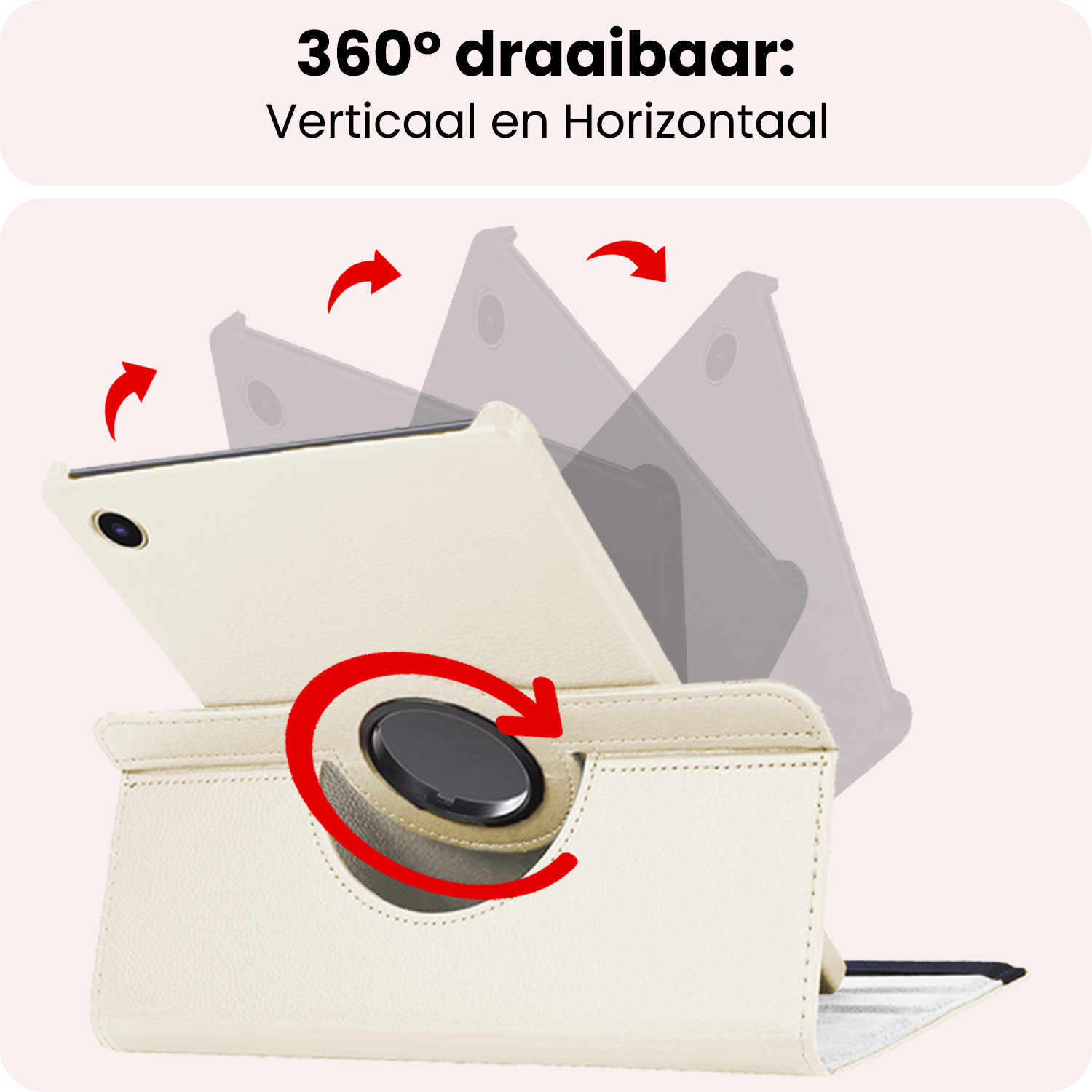 NoXx NoXx Samsung Galaxy Tab A9 2023 Hoes Draaibaar Met Screenprotector - Wit