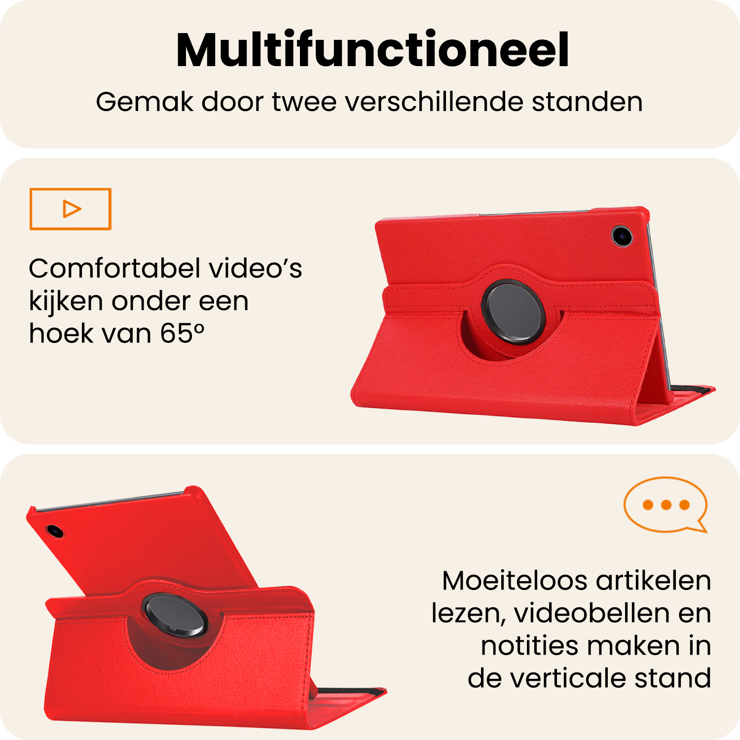 Nomfy Nomfy Samsung Galaxy Tab A9 2023 Hoes Draaibaar - Rood