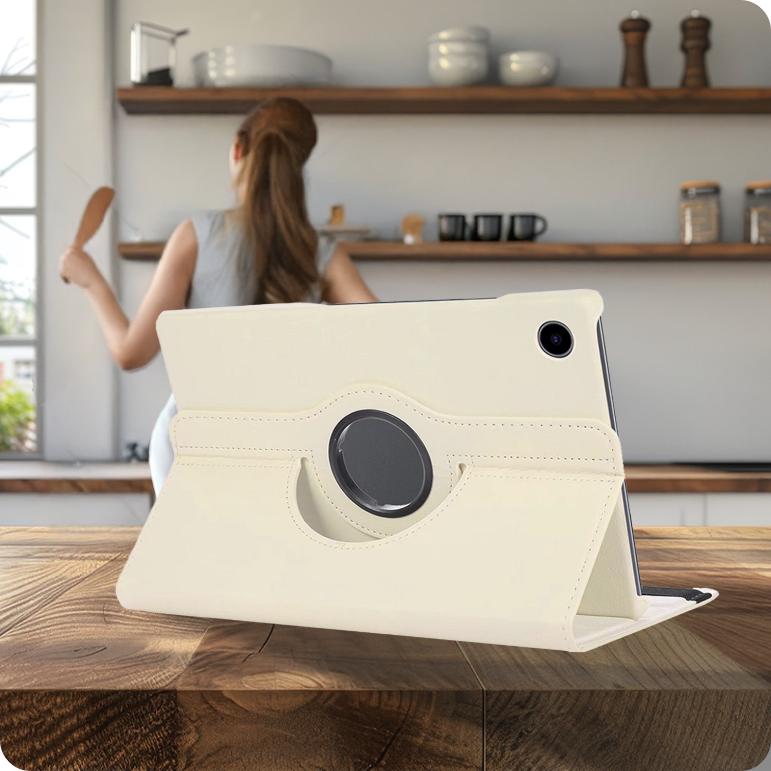 Nomfy Nomfy Samsung Galaxy Tab A9 2023 Hoes Draaibaar - Wit