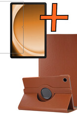 Nomfy Nomfy Samsung Galaxy Tab A9 2023 Hoes Draaibaar Met Screenprotector - Bruin