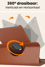 Nomfy Nomfy Samsung Galaxy Tab A9 2023 Hoes Draaibaar Met Screenprotector - Bruin