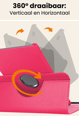 Nomfy Nomfy Samsung Galaxy Tab A9 2023 Hoes Draaibaar Met Screenprotector - Donkerroze