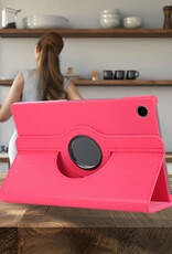 Nomfy Nomfy Samsung Galaxy Tab A9 2023 Hoes Draaibaar Met Screenprotector - Donkerroze