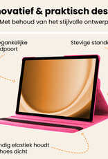 Nomfy Nomfy Samsung Galaxy Tab A9 2023 Hoes Draaibaar Met Screenprotector - Donkerroze