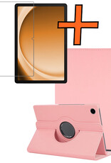 Nomfy Nomfy Samsung Galaxy Tab A9 2023 Hoes Draaibaar Met Screenprotector - Lichtroze