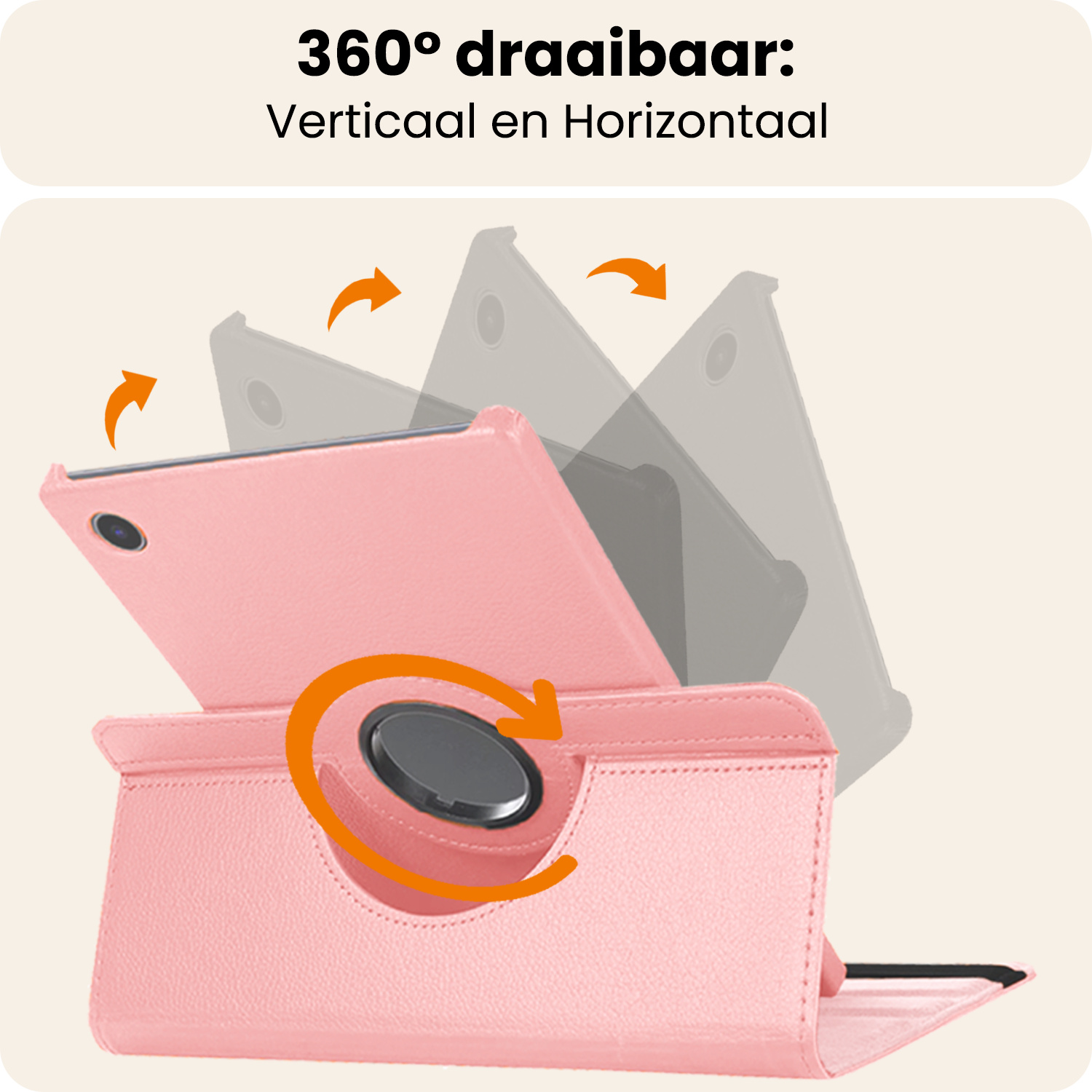 Nomfy Nomfy Samsung Galaxy Tab A9 2023 Hoes Draaibaar Met Screenprotector - Lichtroze