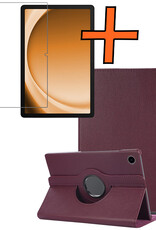 Nomfy Nomfy Samsung Galaxy Tab A9 2023 Hoes Draaibaar Met Screenprotector - Paars