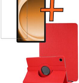 Nomfy Nomfy Samsung Galaxy Tab A9 2023 Hoes Draaibaar Met Screenprotector - Rood