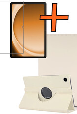 Nomfy Nomfy Samsung Galaxy Tab A9 2023 Hoes Draaibaar Met Screenprotector - Wit