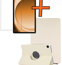 Nomfy Nomfy Samsung Galaxy Tab A9 2023 Hoes Draaibaar Met Screenprotector - Wit