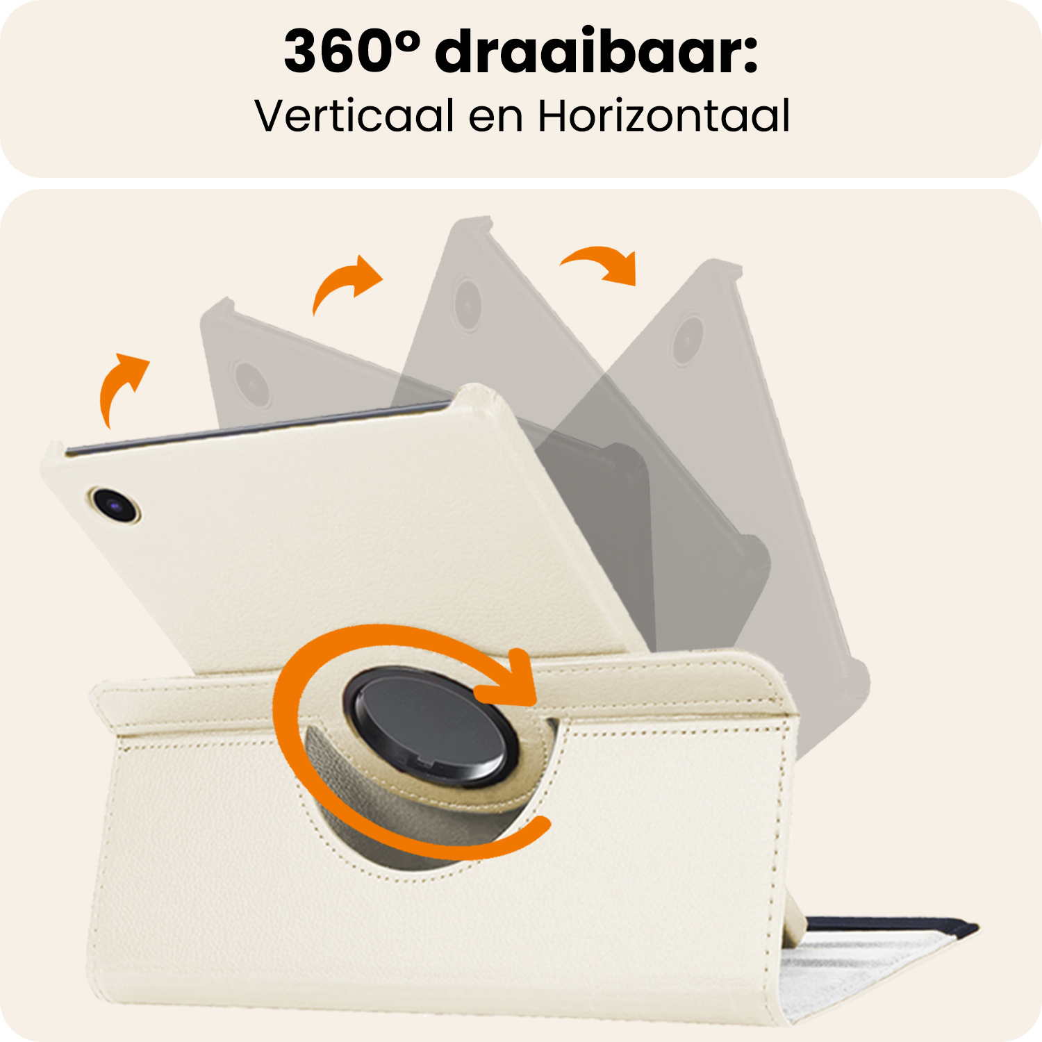 Nomfy Nomfy Samsung Galaxy Tab A9 2023 Hoes Draaibaar Met Screenprotector - Wit