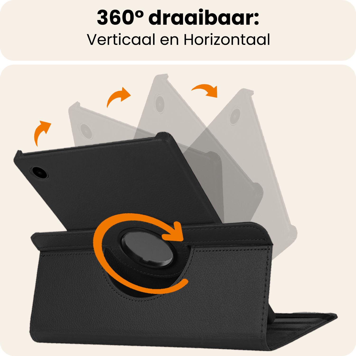 Nomfy Nomfy Samsung Galaxy Tab A9 2023 Hoes Draaibaar Met Screenprotector - Zwart