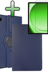 BASEY. BASEY. Samsung Galaxy Tab A9 Plus 2023 Hoes Draaibaar Met Screenprotector - Donkerblauw