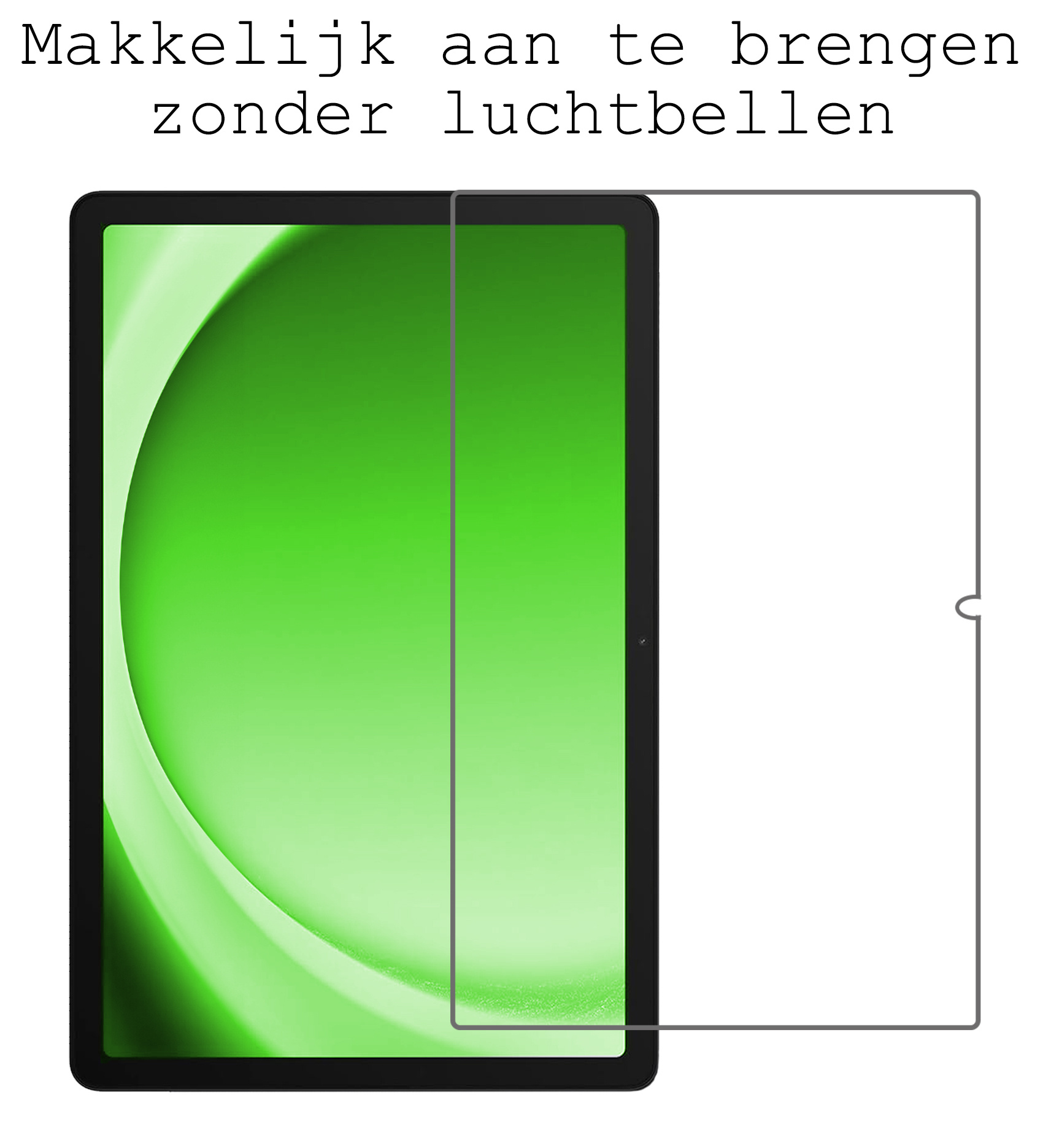 BASEY. BASEY. Samsung Galaxy Tab A9 Plus 2023 Hoes Draaibaar Met Screenprotector - Donkerblauw