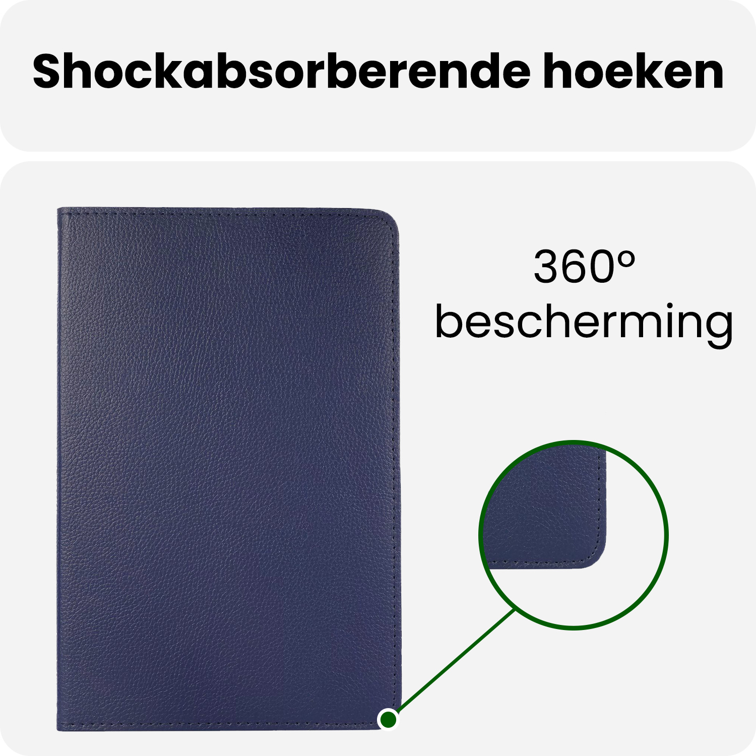 BASEY. BASEY. Samsung Galaxy Tab A9 Plus 2023 Hoes Draaibaar Met Screenprotector - Donkerblauw