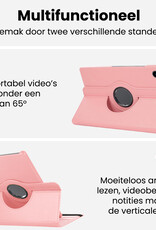 BASEY. BASEY. Samsung Galaxy Tab A9 Plus 2023 Hoes Draaibaar Met Screenprotector - Lichtroze